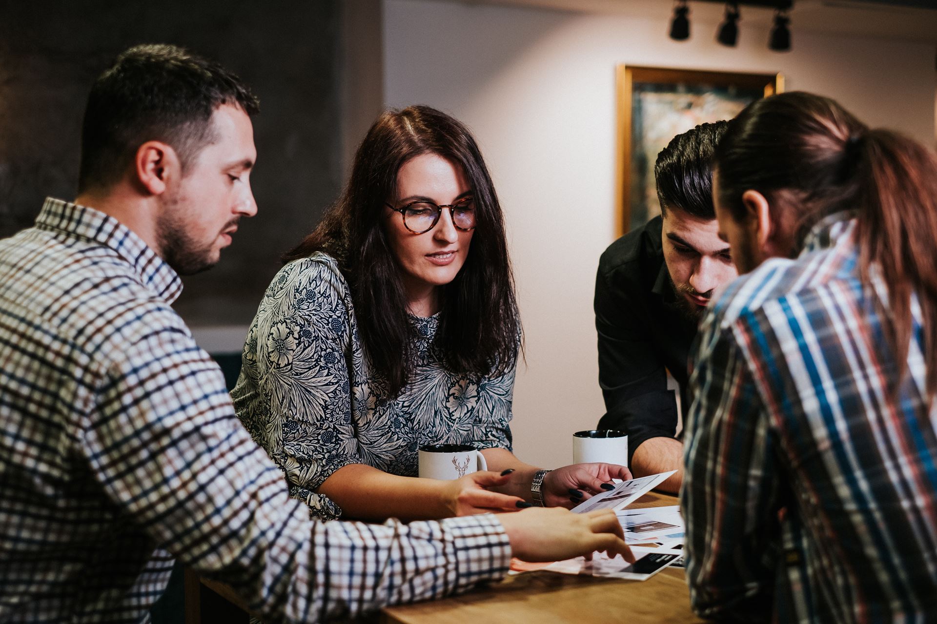 a group of people meeting